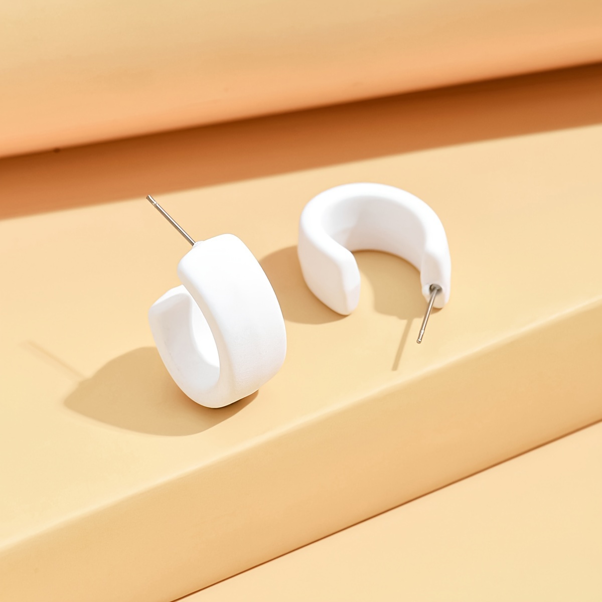Acrylic Hoop Earrings Stainless Steel Ear Drops - Casual Wear